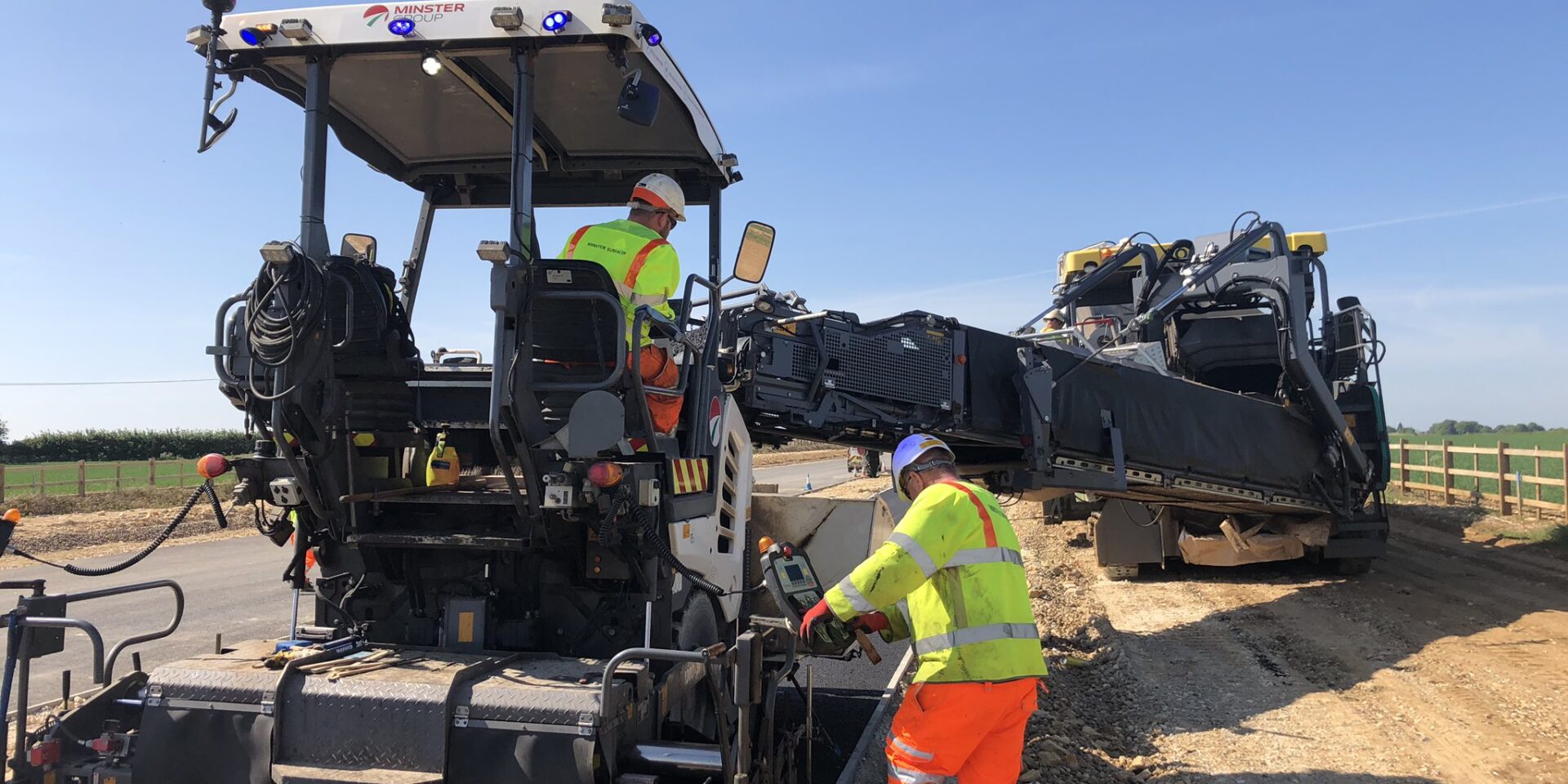 Minster Group working on a road surfacing job